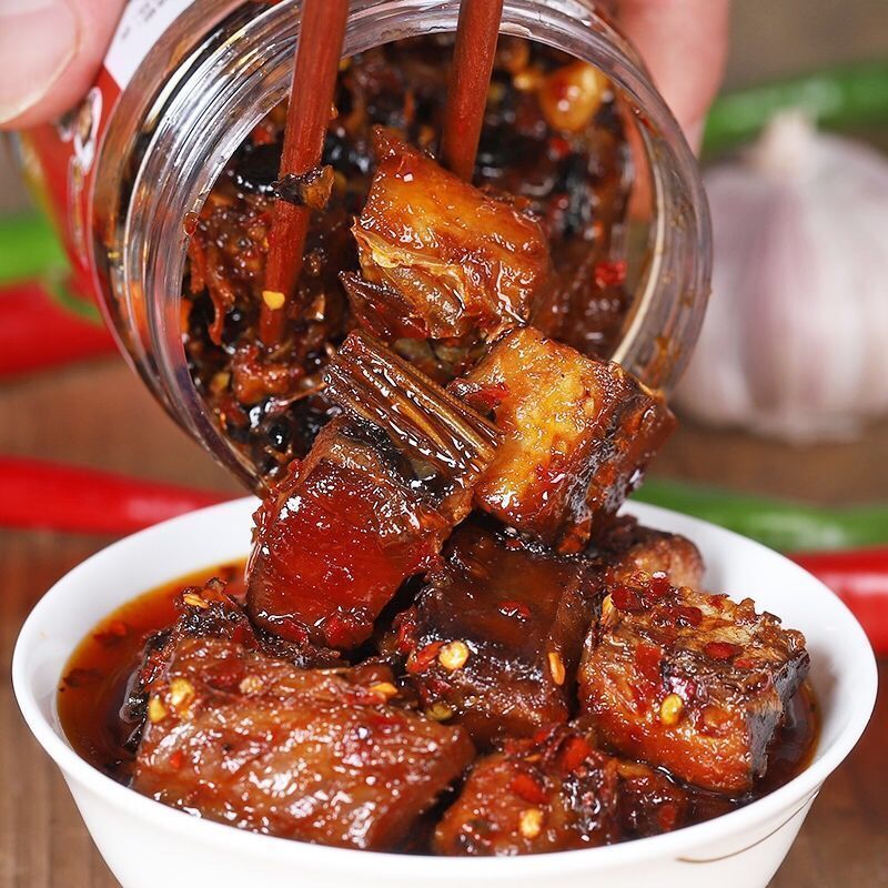 香辣鱼排罐装下饭菜湖南特产腊鱼块熟食小吃鱼仔零食瓶装280g