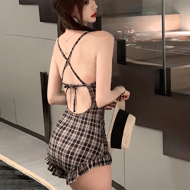 泳服美亦舒新款泳装女遮肚游泳保守收腰性感连体温泉泳衣