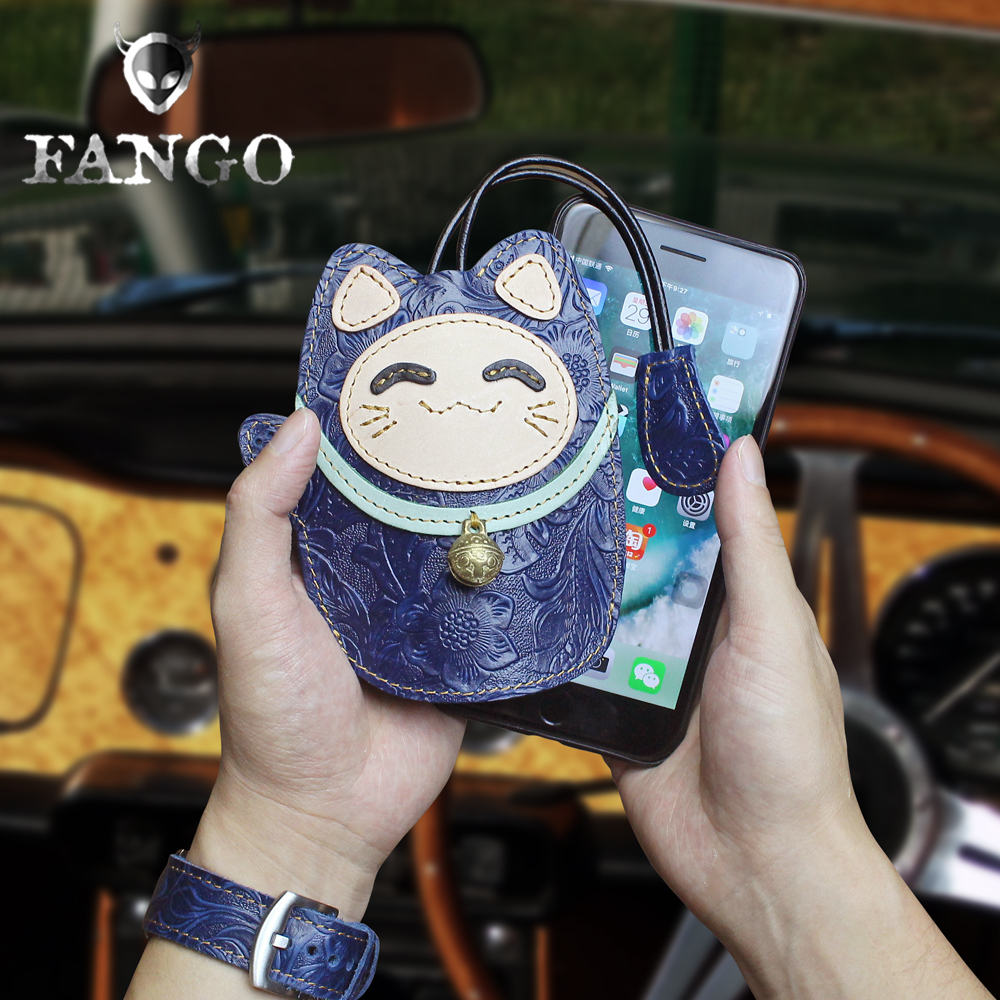 梵果手工真皮汽车钥匙包男女头层牛皮钥匙扣可爱遥控套各车型通用