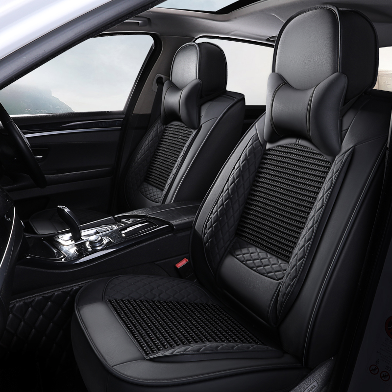 汽车坐垫固定腰靠缓解腰部疲劳四季通用皮座椅套全包夏季冰丝座套