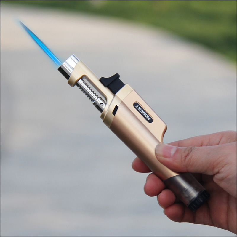 百诚防风打火机便携式创意直冲气体点烟器笔式小焊枪喷枪高温户外