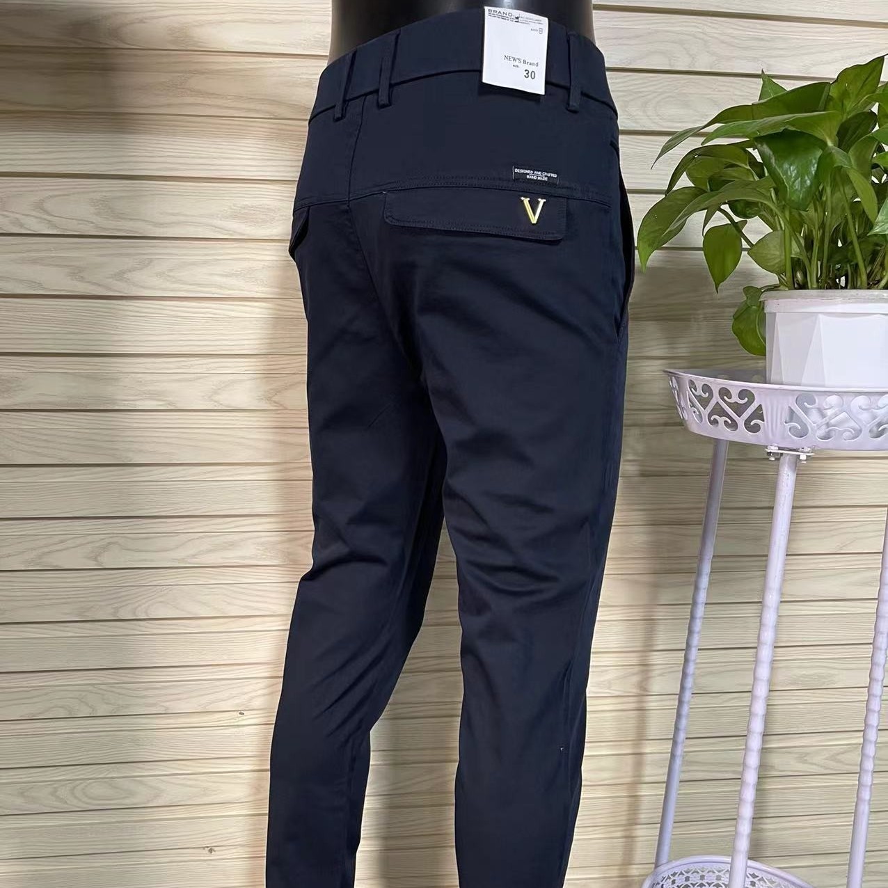 新款净面小直筒百搭商务休闲裤男士时尚修身长裤