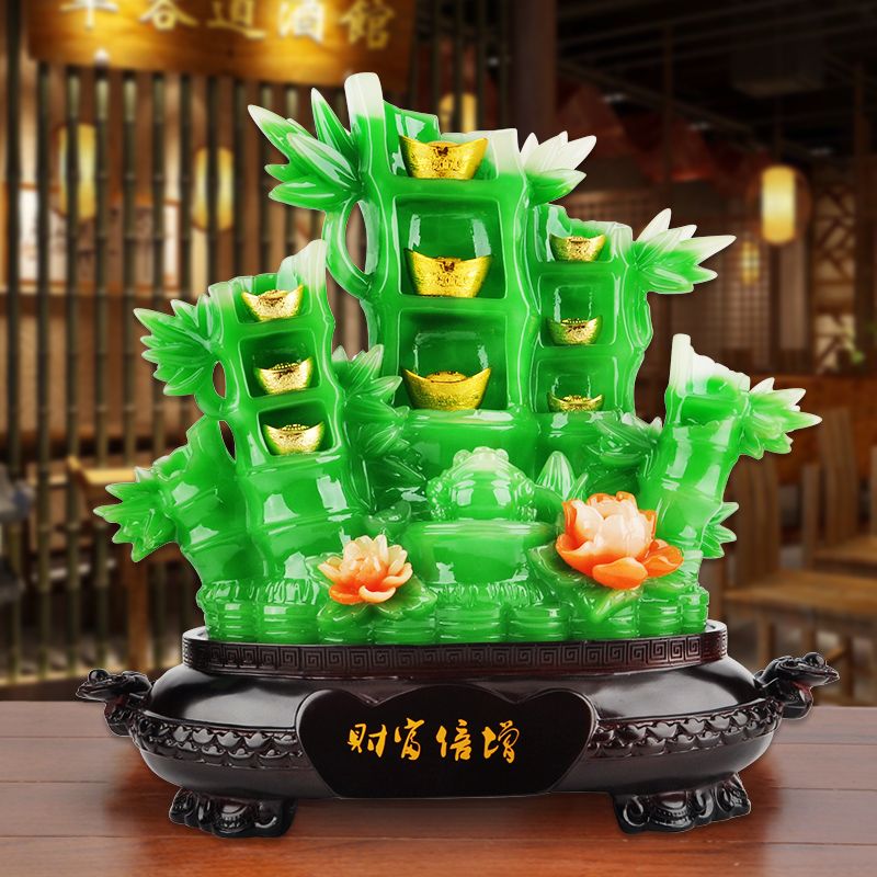 新中式好看富贵竹子节节高客厅电视柜家居装饰品摆件树脂工艺品