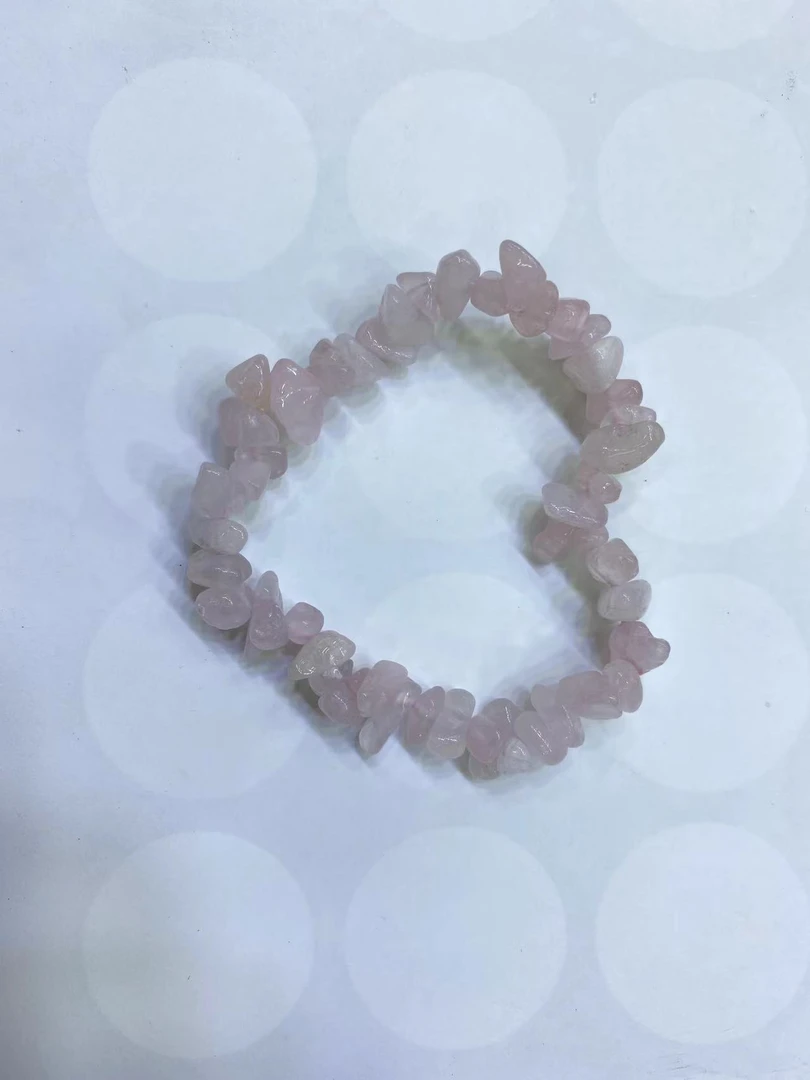 粉水晶碎石手链