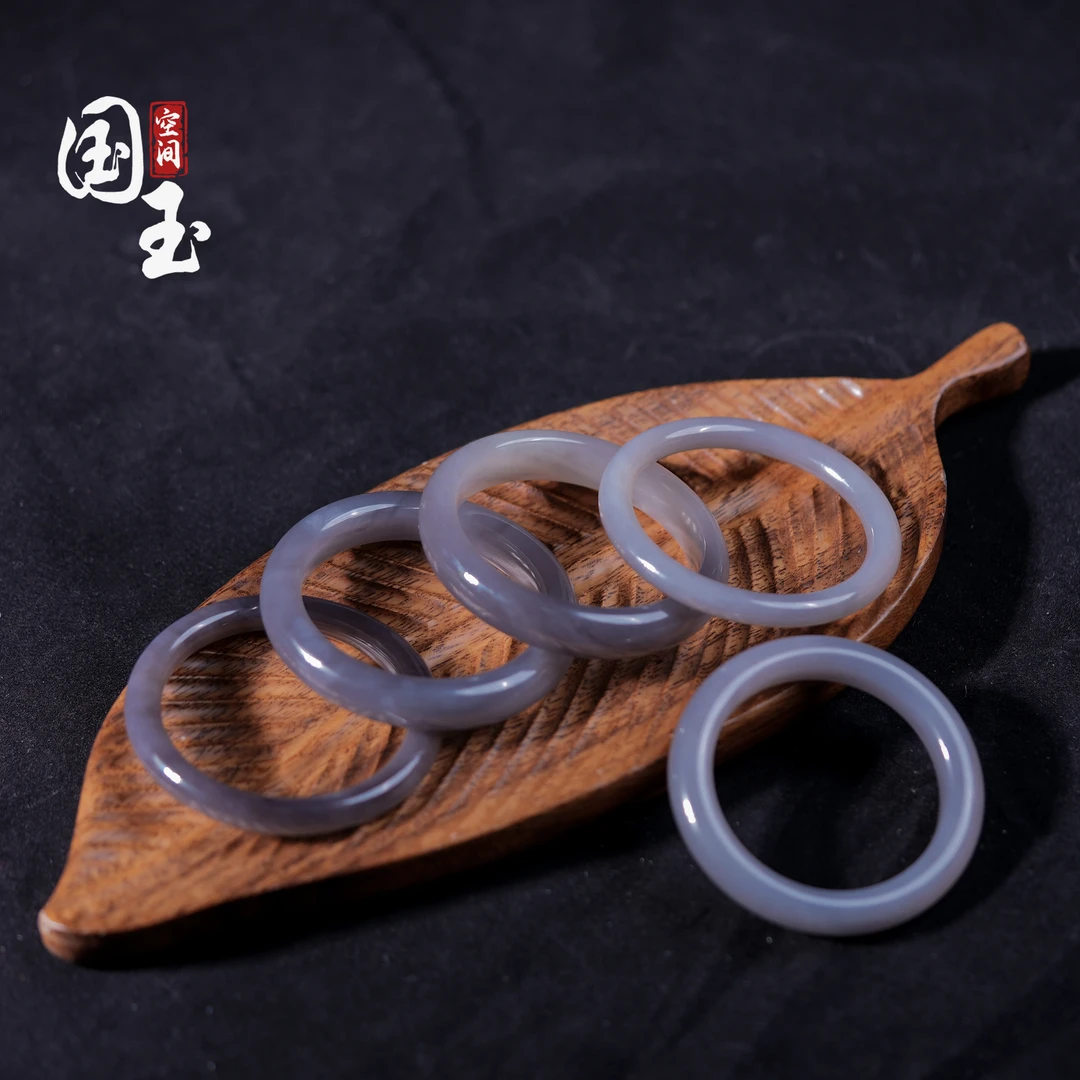 国玉天工【国玉】和田玉玉镯经典天然冰烟紫手镯（多样性发货）