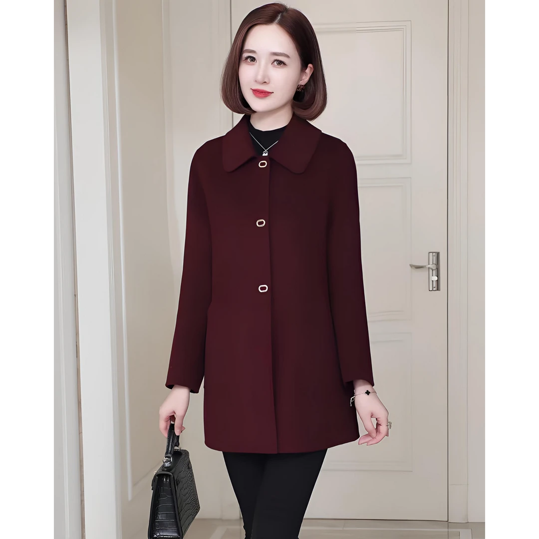 【100%纯羊毛】新款双面羊毛短外套女洋气百搭时尚款大衣可