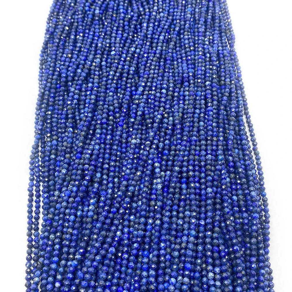 2/3/4mm天然青金石切面散珠串珠小珠子青金石半成品DIY散珠配件