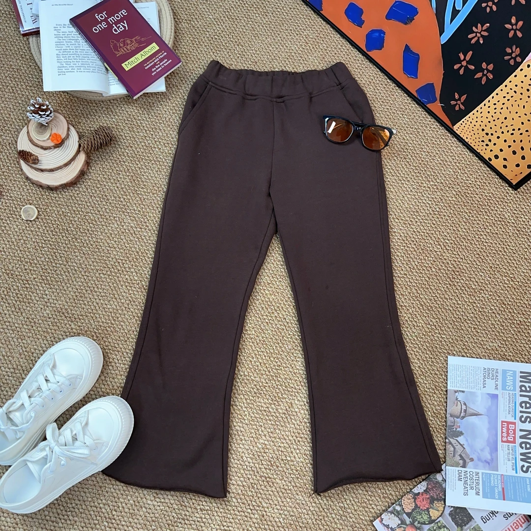 【伊人风尚服饰推荐】2024秋季新款纯色加绒加厚百搭休闲裤6703