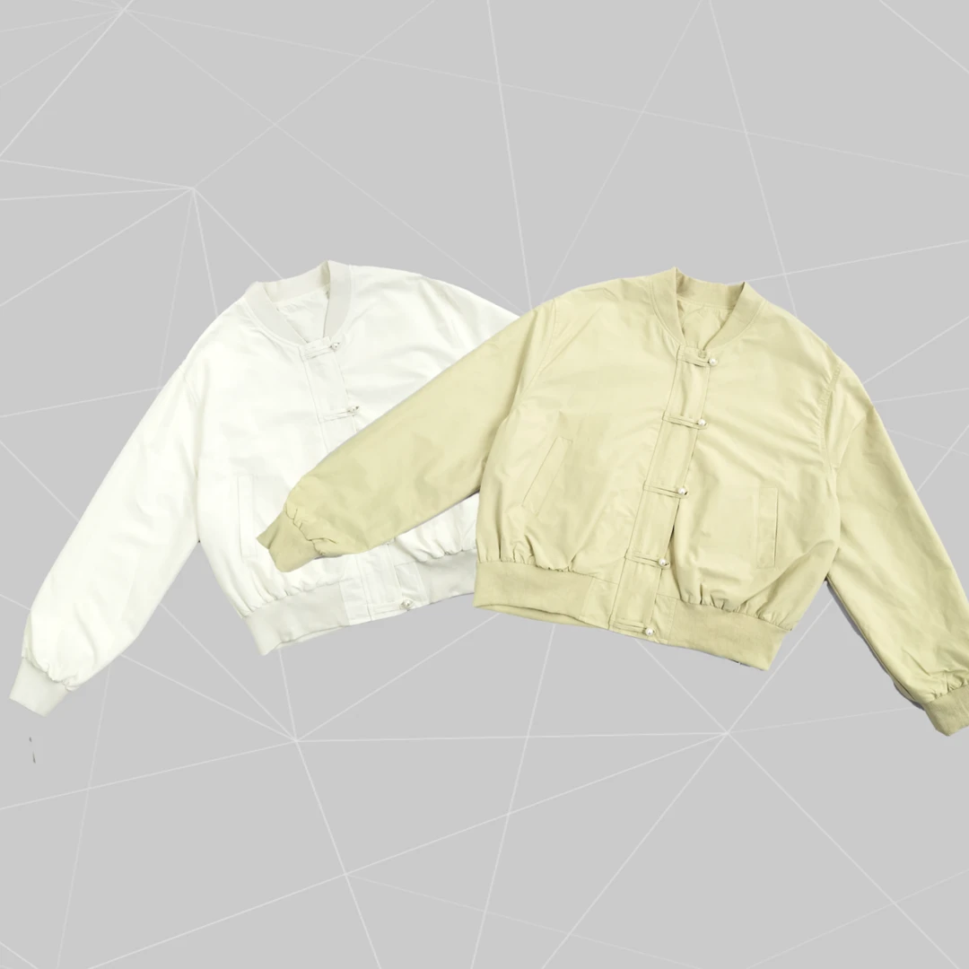 【伊人风尚服饰推荐】2024年春季新款潮牌国风棒球服盘扣外套2316