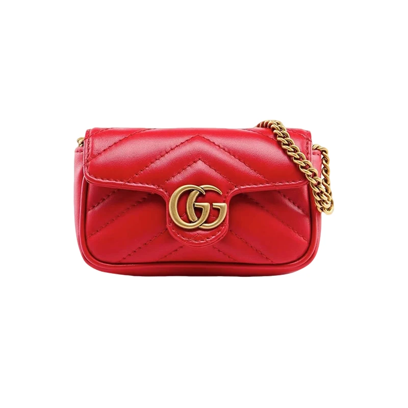 95新 GUCCI/古驰  马蒙红金mini