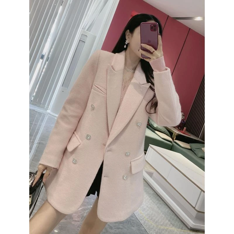 M【小香外套】夹Y双排扣重工浅色西装外套（XZ）8982