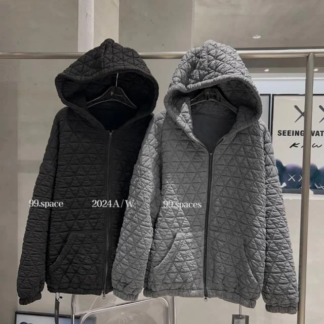 99-连帽加绒菱格棉服外套89539