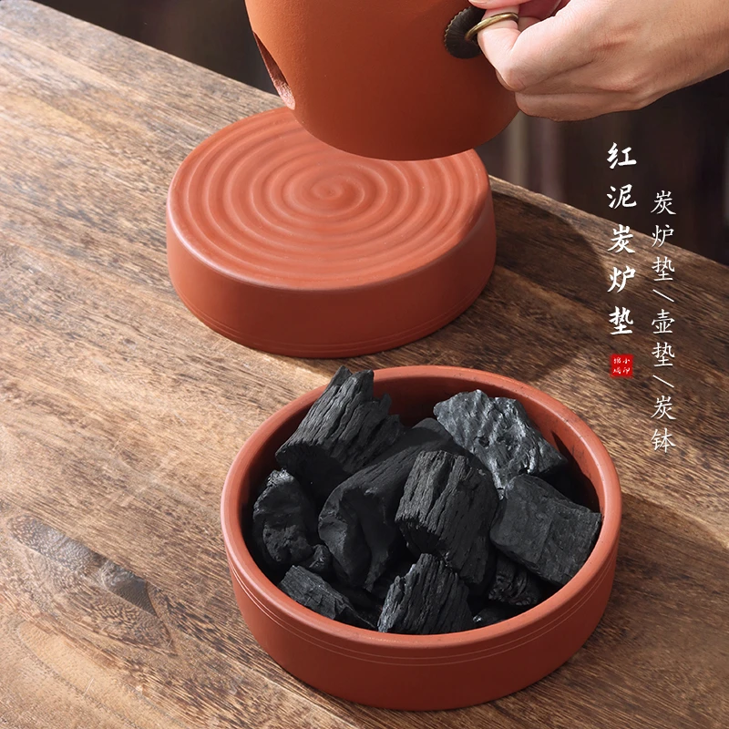 红泥炭炉垫隔热防烫脚炉垫多功能炭钵碳钵可装炭可当碳炉垫壶承托