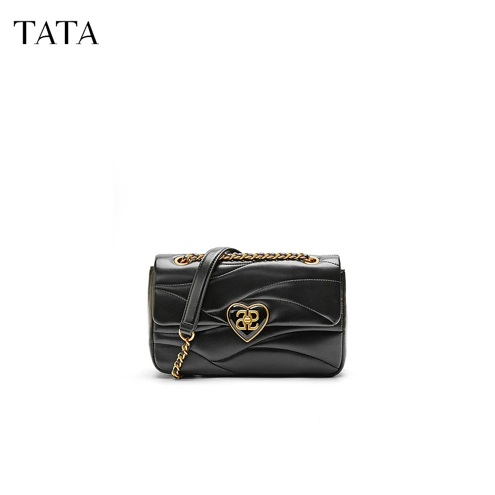 TATA他她菱格链条小方包女包包白色单肩包百搭斜挎包X3206AX4