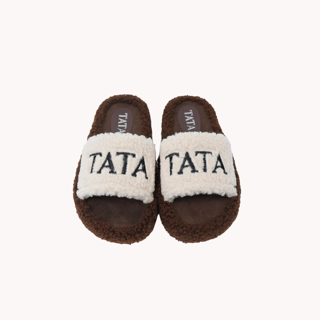 TATA厚底毛毛拖鞋