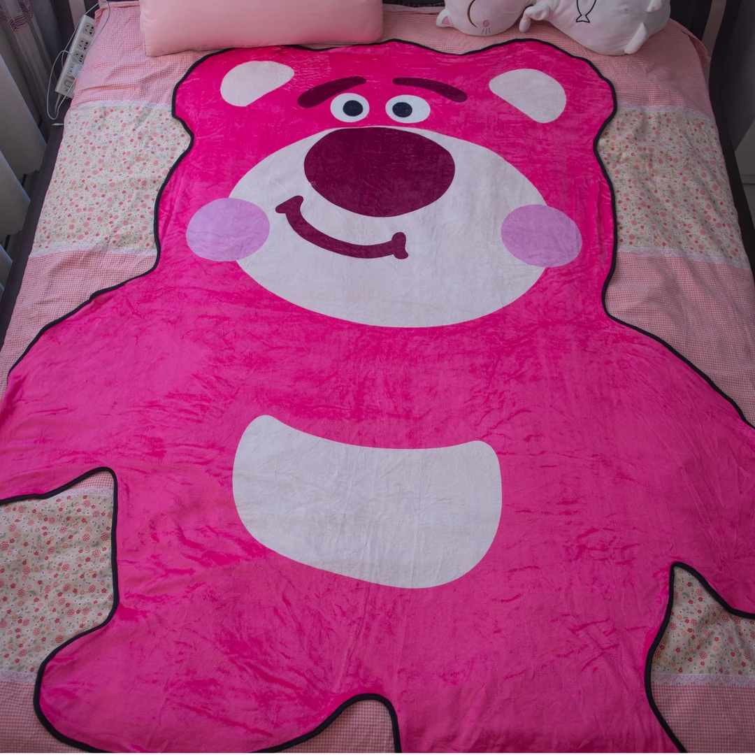 【米阳】草莓熊 小奶龙 夏季空调异形毛毯可爱家用卧室