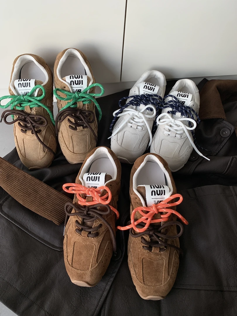 Miu 复古双色鞋带内增高休闲德训鞋新款潮流时尚百搭运动鞋817