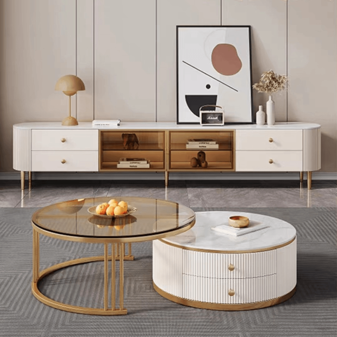 客厅简约茶几北欧轻奢茶几电视圆形客厅极简家用茶几01#电视柜310