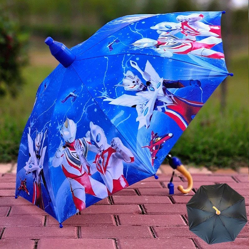 奥特曼儿童雨伞中大童小孩子长柄童伞儿童伞男女孩幼儿园黑胶防晒