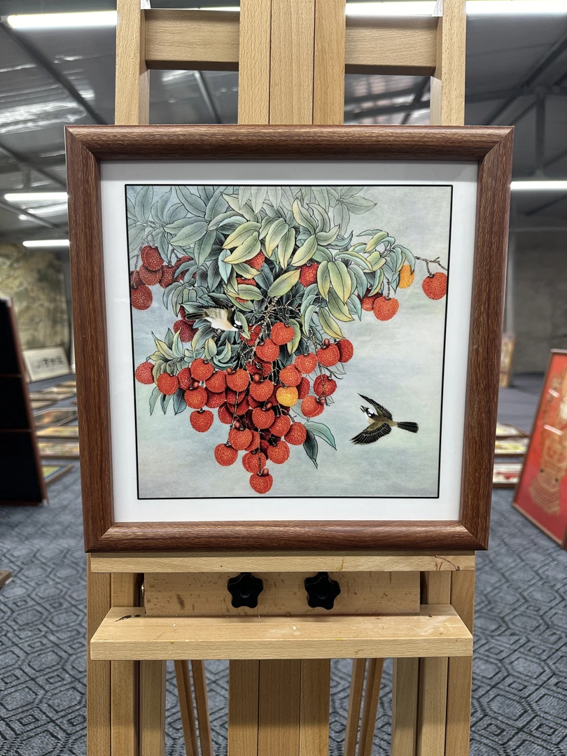 [169荔枝如意]30x30摆台中国风家居装饰画办公室玄关客厅装饰画
