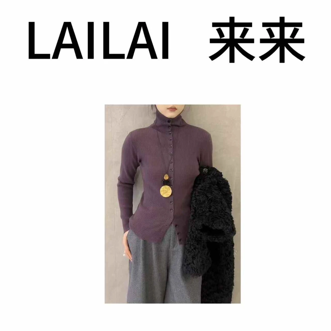 秋冬气质半高领显瘦针织开衫