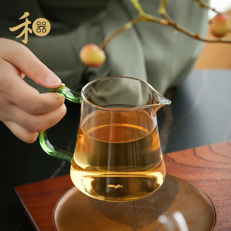 禾器晶彩卓然茶海中式高硼硅耐热玻璃高档公道杯