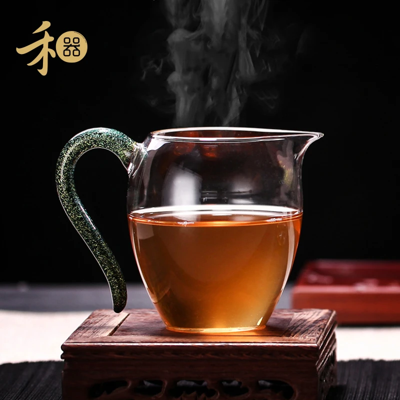 禾器怡然经典款公道杯耐热玻璃公杯匀杯纯手工玻璃分茶器茶道杯