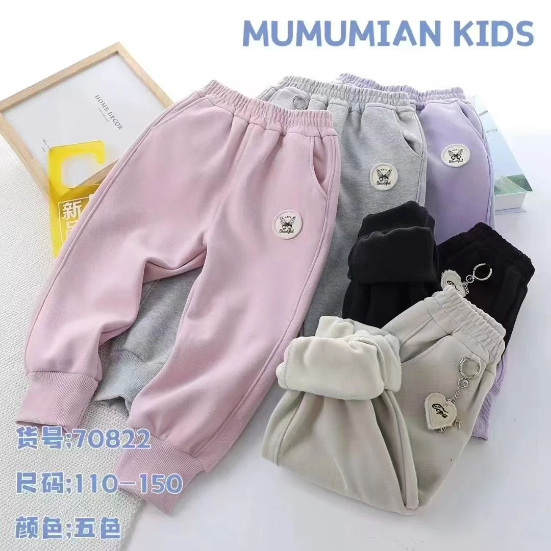 【一体绒】木MM儿童冬季一体绒运动裤70822