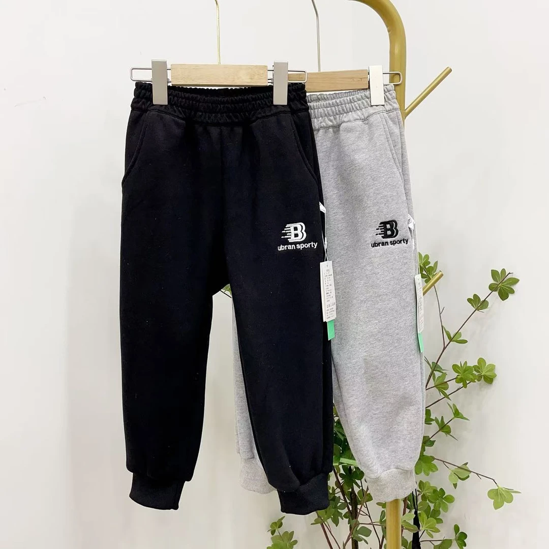 【淼淼妈】儿童秋冬加绒一体绒卫裤3641