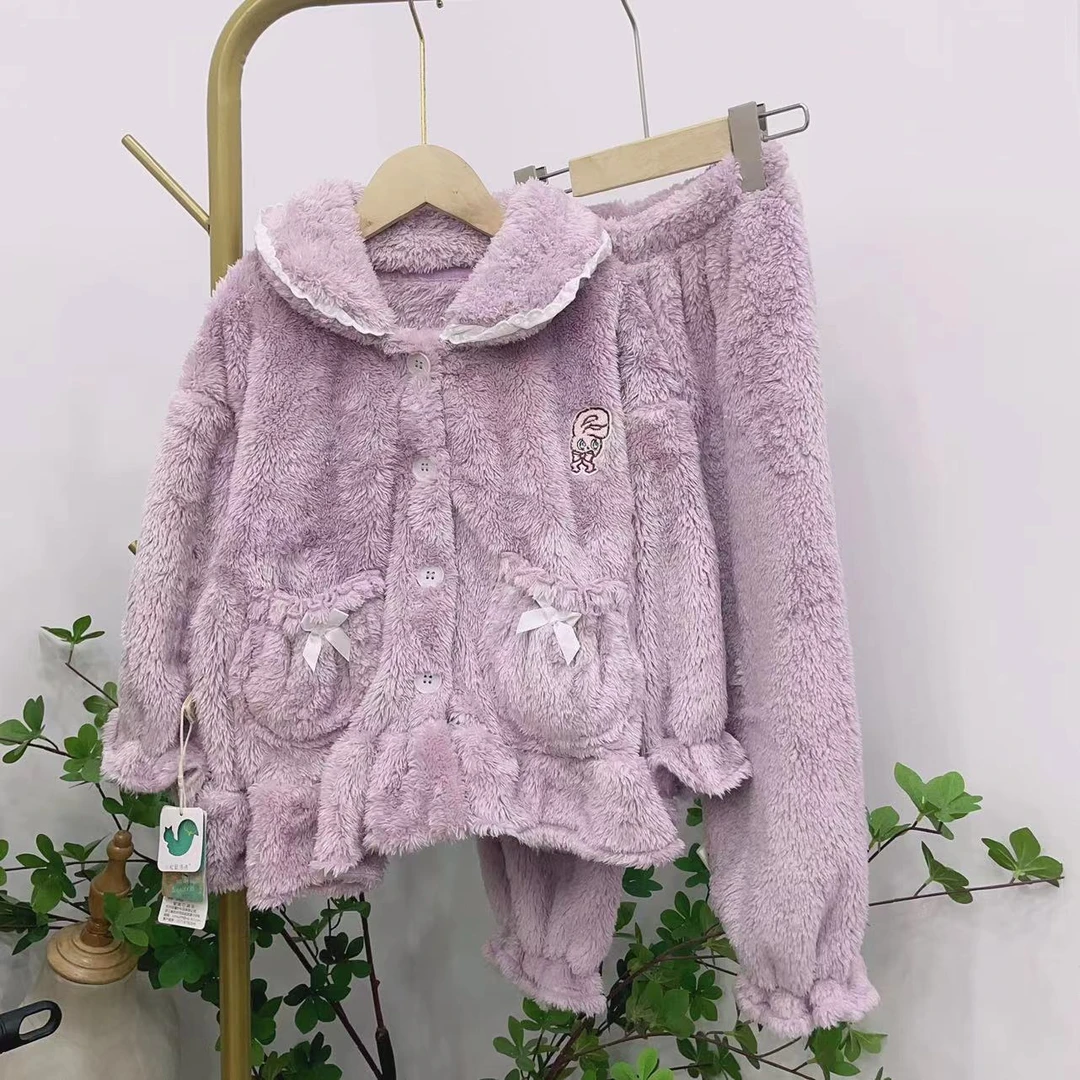 【柜同步】小火炉暖暖绒宝宝家居服套装8051