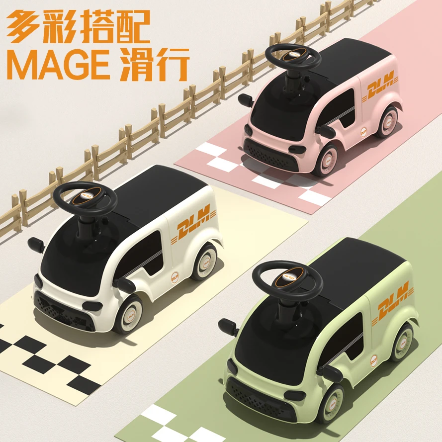 2024最新款小巴士滑行车1-3岁宝宝玩具车礼物炫酷灯光音乐滑步车