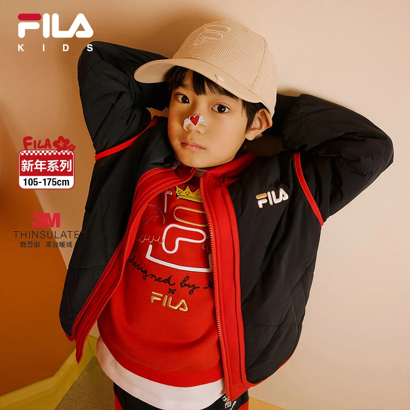 FILAKIDS新年款斐乐儿童棉服蛇年新款童装保暖防风外套K12B514907