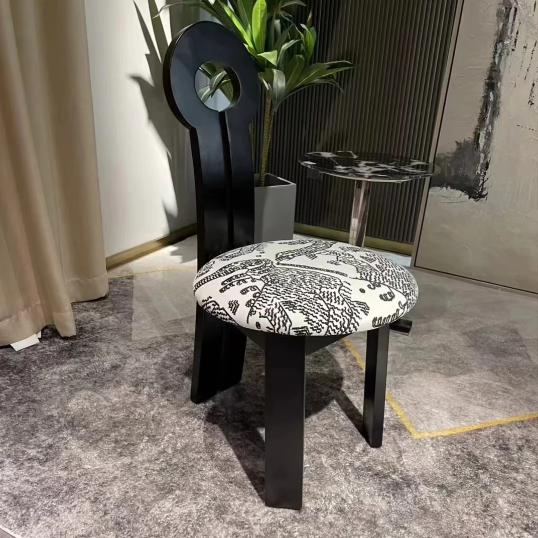 【钥匙椅】中古风餐椅家用实木黑色钥匙椅设计师拍一发二