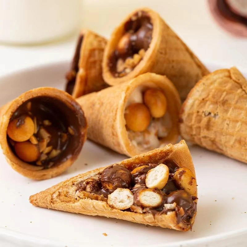 爆浆脆脆巧克力饼干冰淇淋筒休闲解馋小零食高档食品办公室零食