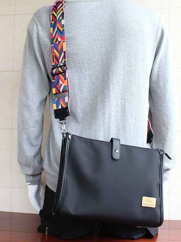 新款男士帆布包男包大容量复古方形大学生书包青年13寸背包潮挎包