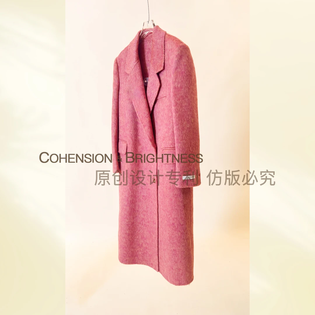凝慧【巴黎情调】秋冬新款法式高端西装领百搭毛呢外套DO021