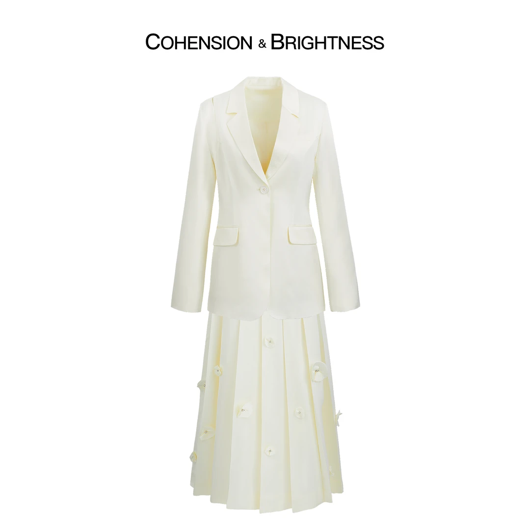 凝慧真的好【女星周刊】春季醋酸时尚西装+立体花半身裙TP005