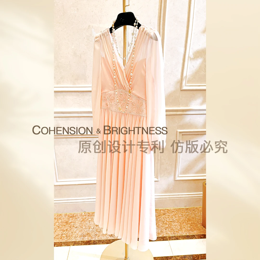 凝慧真的好【桃之夭夭】夏季刺绣重工新中式时尚连衣裙LP138