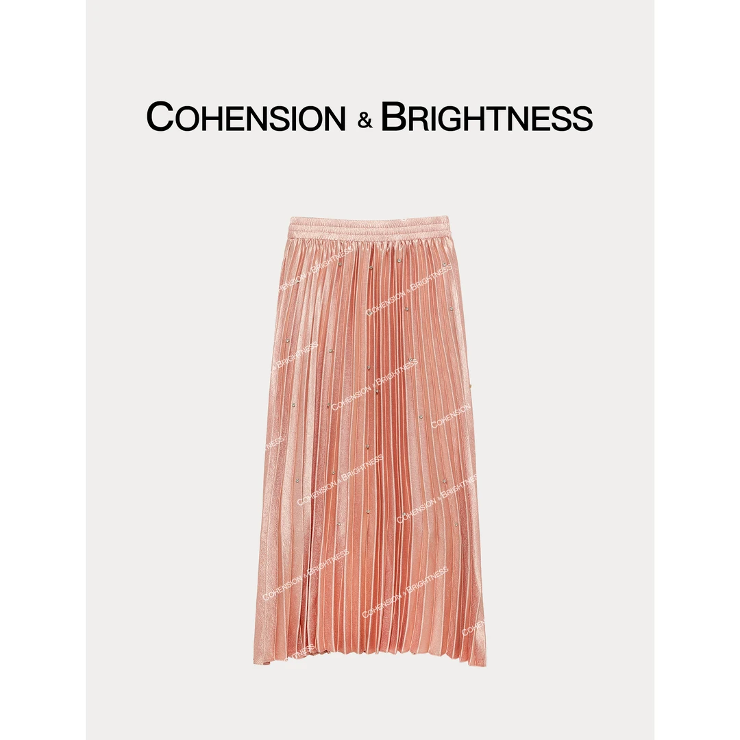 凝慧真的好【灵动之风】春夏气质烫钻垂感A字气质百褶裙 QP030