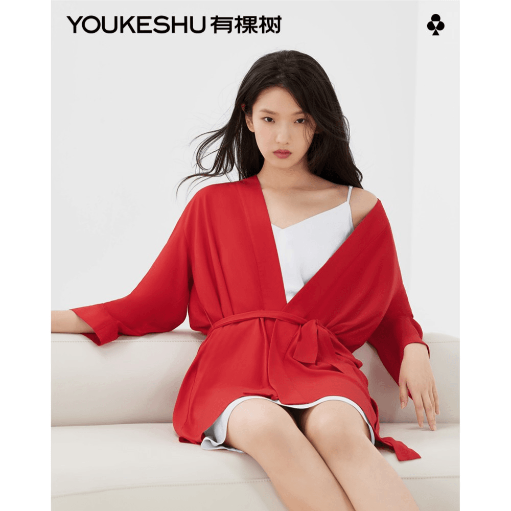 有棵树G级结婚睡袍红色睡衣女款夏季新娘晨袍高级感女士家居服
