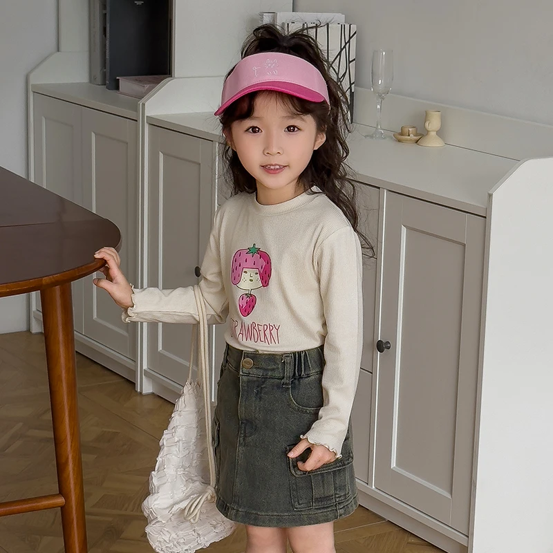 郝叔童品HL4116儿童打底衫2024春季新款小女孩韩版卡通洋气上衣