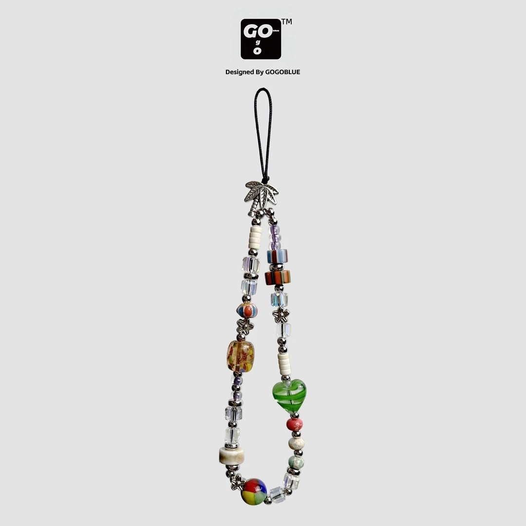 gogoblue适用于iPhone全系列新款 爱心手机链串珠挂绳