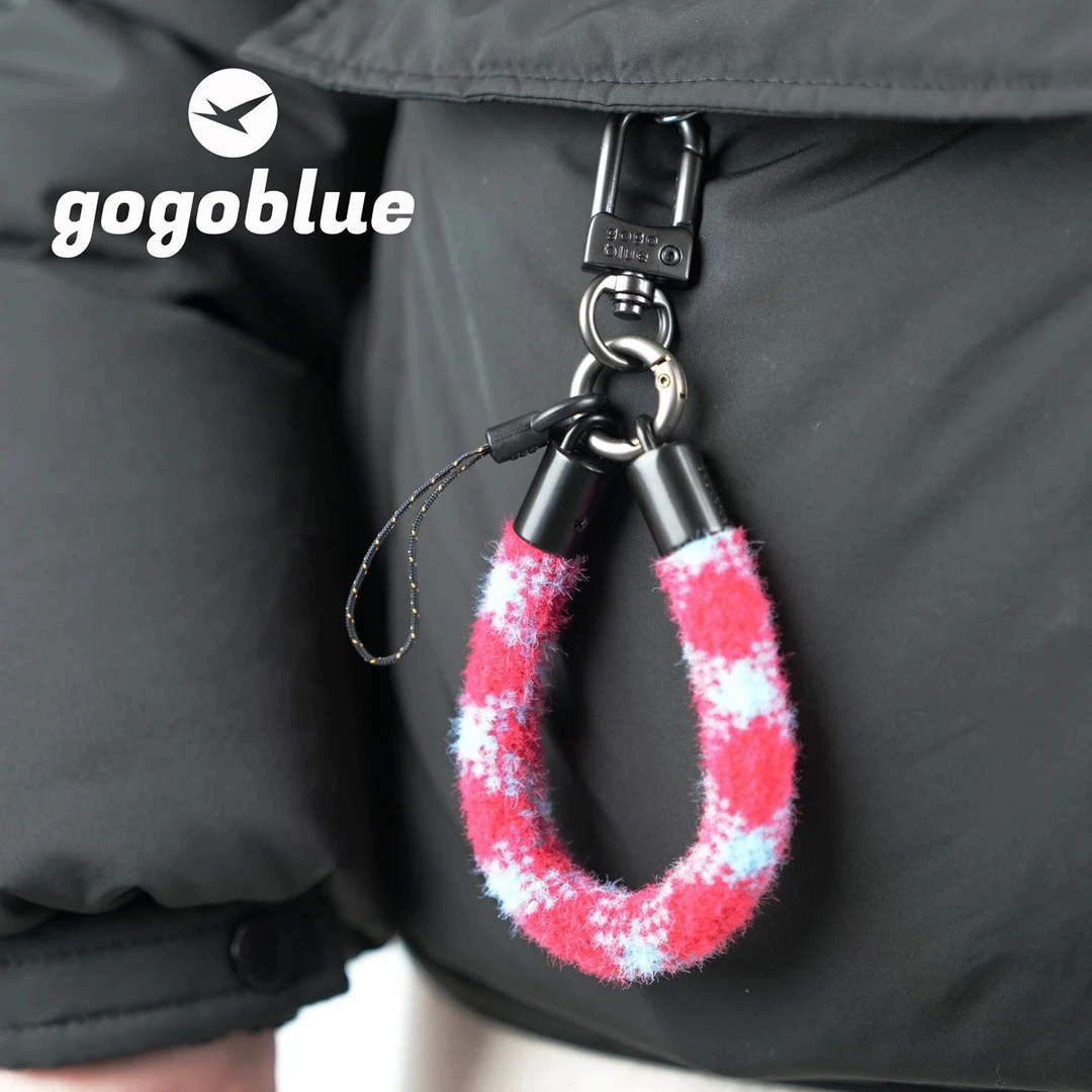 gogoblue毛绒系列 冬季限定迷你超短手机挂绳含不锈钢手机夹片