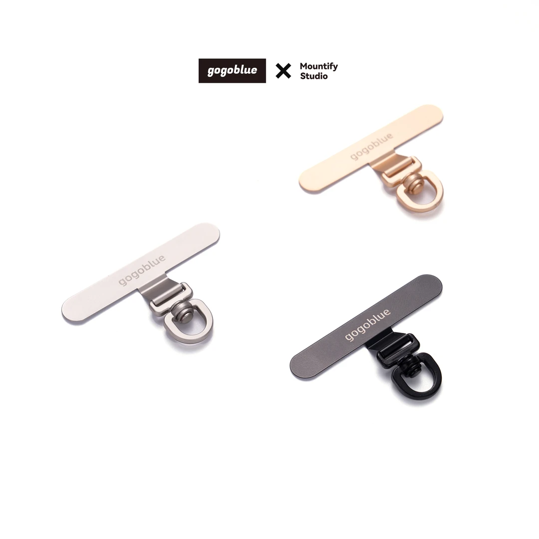 gogoblue手机挂绳不锈钢金属固定夹片超薄通用手机连接片可旋转