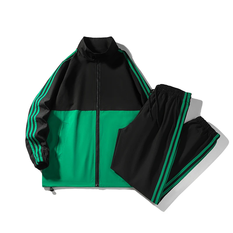 【发货快】2024秋冬休闲套装情侣潮流百搭运动经典三条杠外套长裤