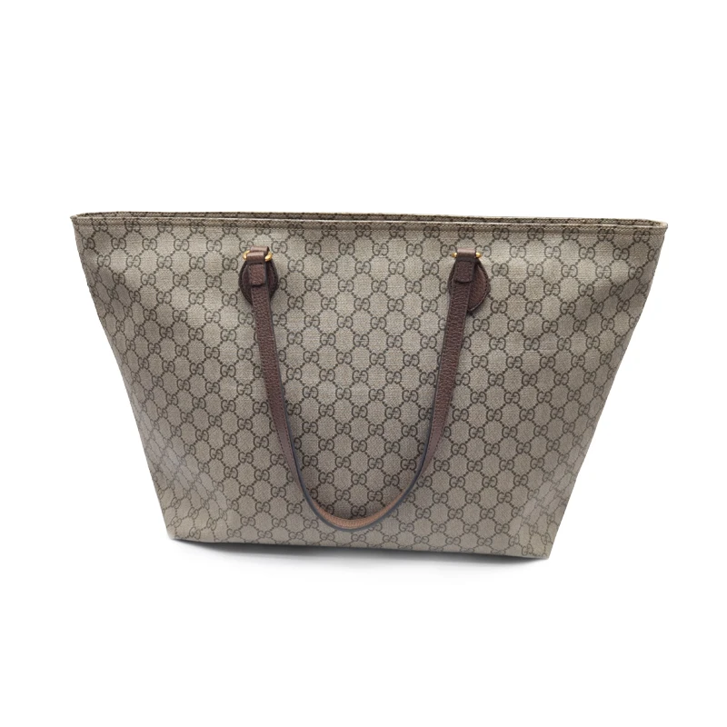 99新 GUCCI/古驰 ophidia tote乌木色老花购物袋单肩包手提包女士