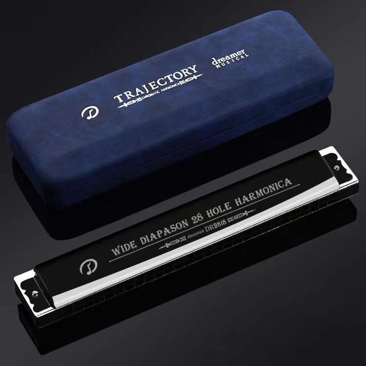 天鹅追梦人口琴28孔复音重音C调初学者学生男士女专业演奏级乐器