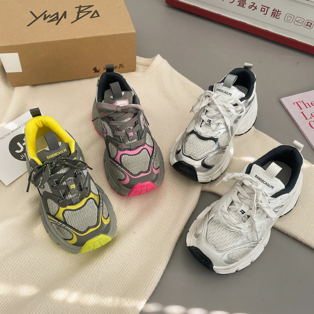 贾不假高颜值老爹鞋女厚底2024年春秋网红时尚学生百搭网面运动鞋