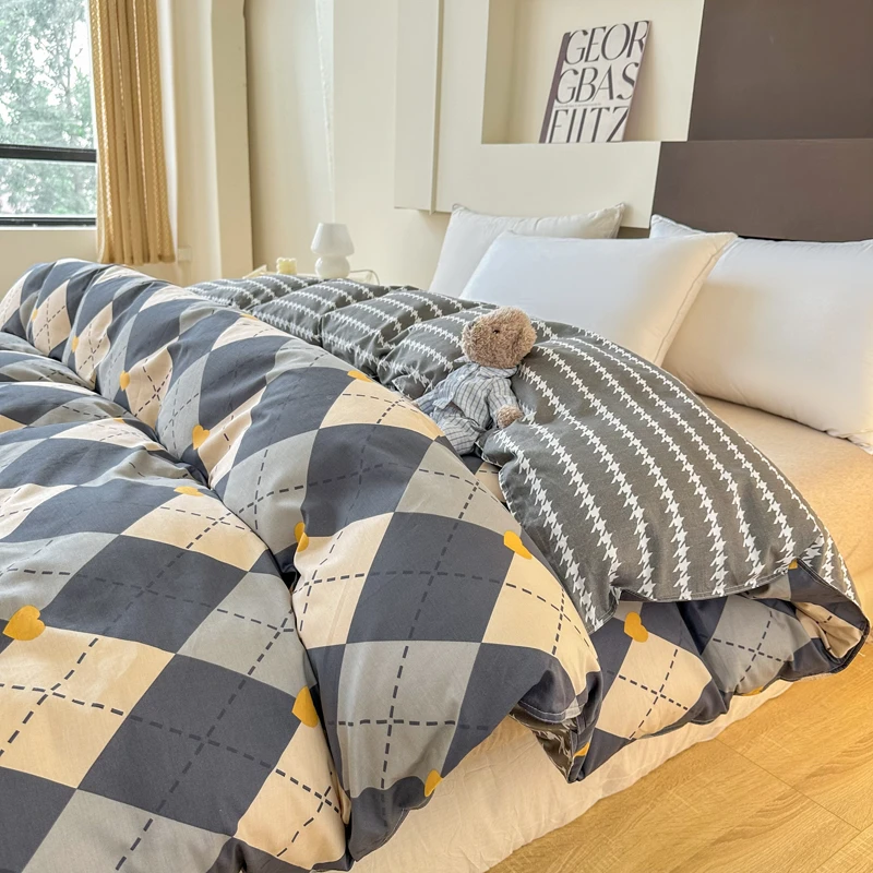 简约风全棉100%纯棉被套单人学生宿舍棉被罩单件120*200单独被套