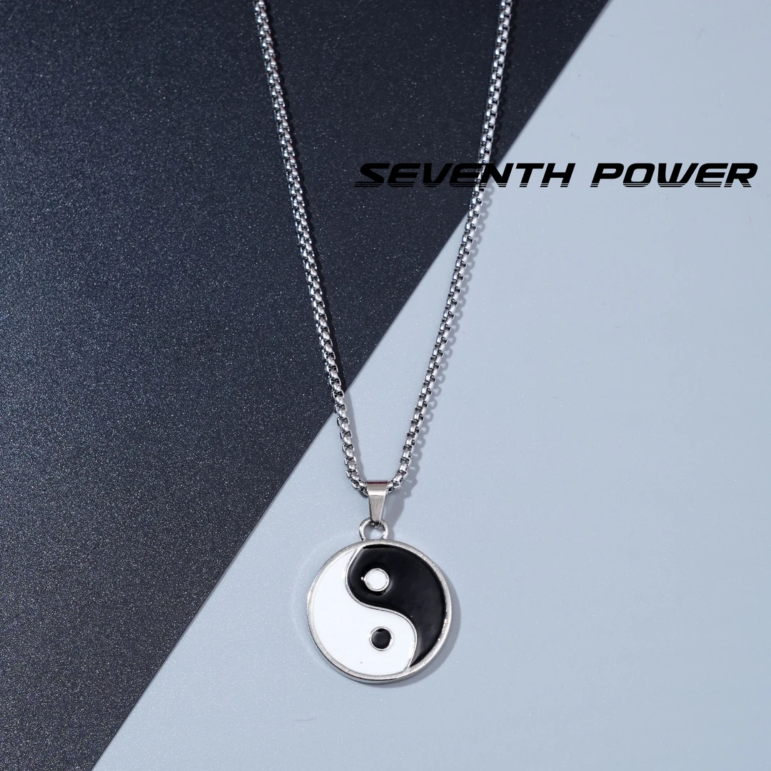 柒次方 钛钢项链 中国风太极八卦项链个性百搭时尚吊坠轻奢时尚